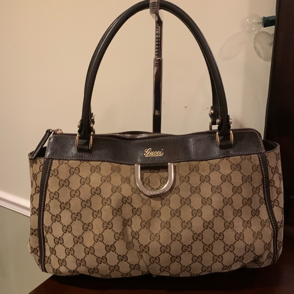 Gucci Brown GG Monogram D Ring Bag - Picture 3 of 12